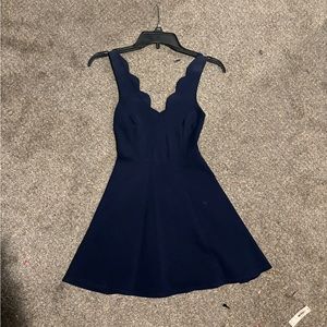 blue scalloped dress